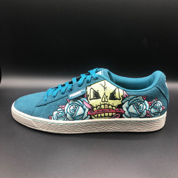 Puma Other - Men's Puma Court Classics Suede "Skull Patch" Blue